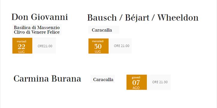 TEATRO DELL'OPERA DI ROMA - DON GIOVANNI - BAUSH/BEJART/WHEELDON - CARMINA BURANA