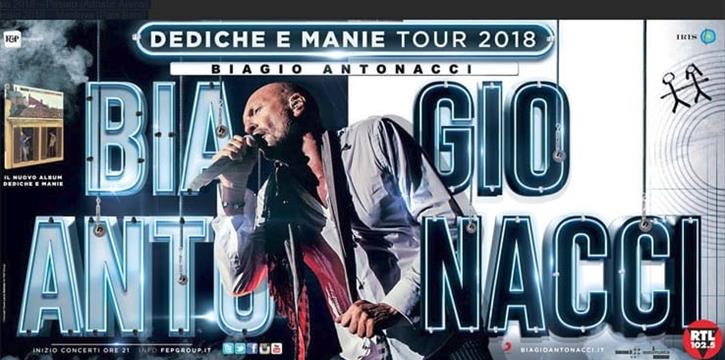 BIAGIO ANTONACCI - DEDICHE E MANIE TOUR 2018 - PALALOTTOMATICA